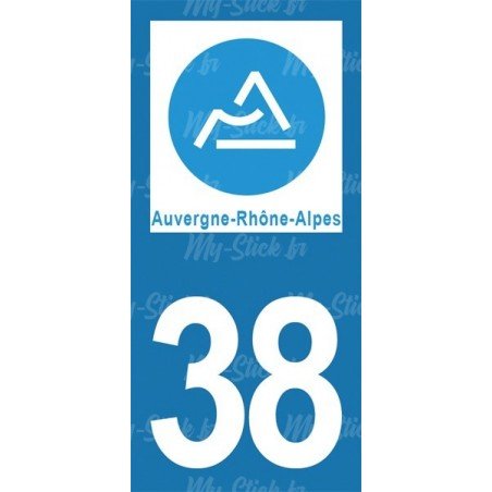 Stickers plaque immatriculation 38