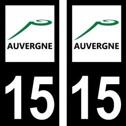 Stickers plaque immatriculation 15 Auvergne