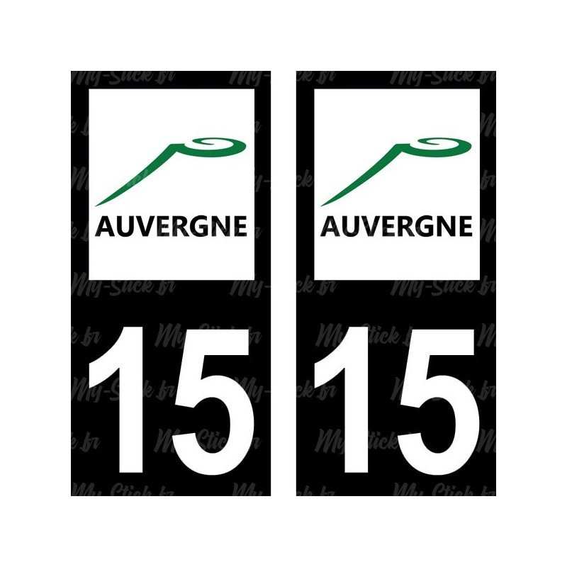 Stickers plaque immatriculation 15 Auvergne