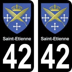 Blason Saint-Etienne - Stickers plaque immatriculation 42