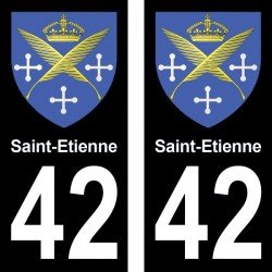 Blason Saint-Etienne - Stickers plaque immatriculation 42