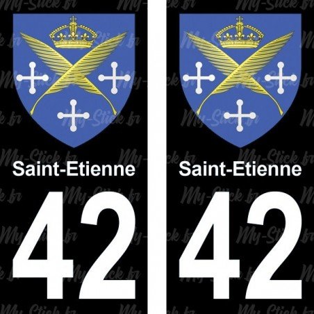 Blason Saint-Etienne - Stickers plaque immatriculation 42