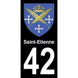 Blason Saint-Etienne - Stickers plaque immatriculation 42