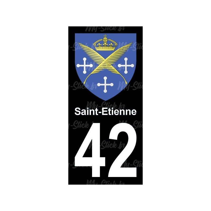 Blason Saint-Etienne - Stickers plaque immatriculation 42