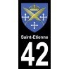 Blason Saint-Etienne - Stickers plaque immatriculation 42