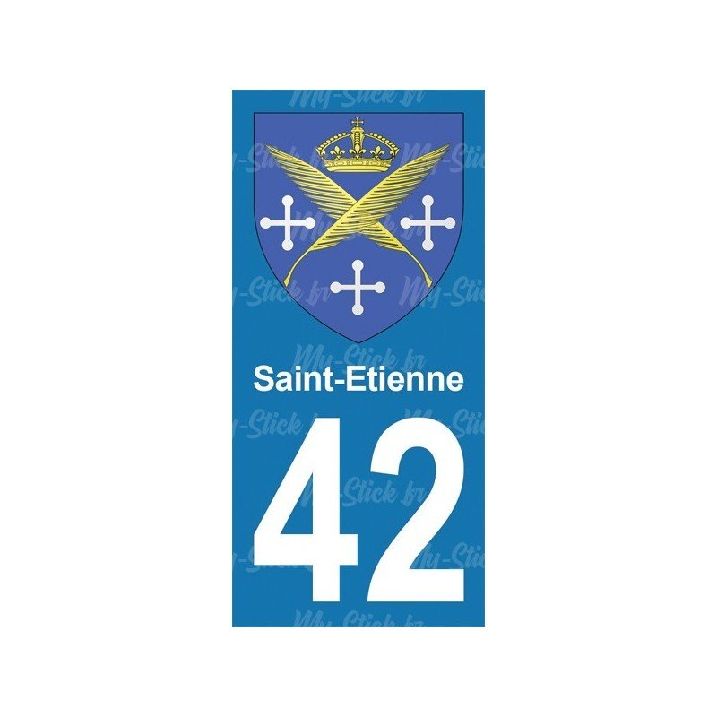 Blason Saint-Etienne - Stickers plaque immatriculation 42