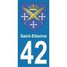 Blason Saint-Etienne - Stickers plaque immatriculation 42