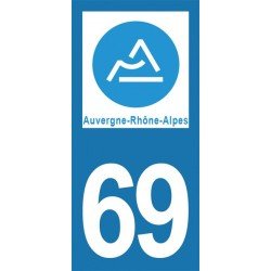 Stickers plaque immatriculation 69