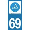 Stickers plaque immatriculation 69