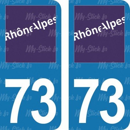 Sticker plaque immatriculation 73 Rhône-Alpes