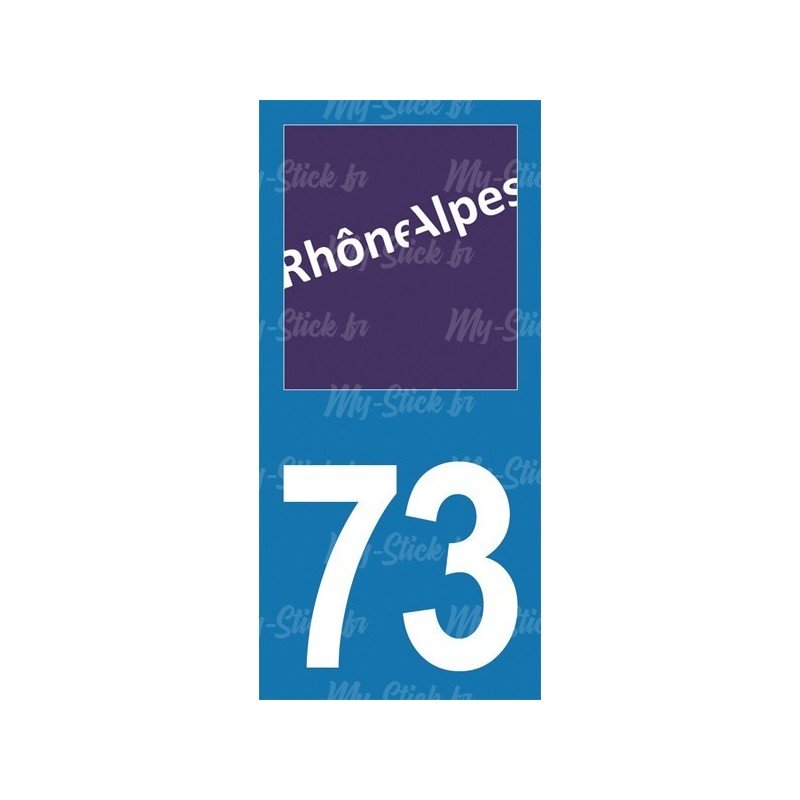 Sticker plaque immatriculation 73 Rhône-Alpes