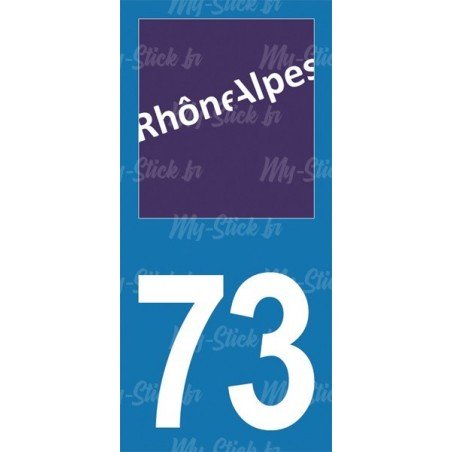 Sticker plaque immatriculation 73 Rhône-Alpes