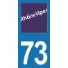 Sticker plaque immatriculation 73 Rhône-Alpes