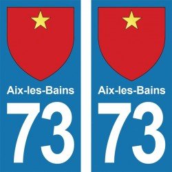 Blason Aix-les-Bains - Stickers plaque immatriculation 73