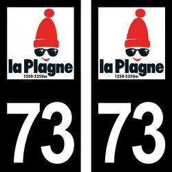 Blason La Plagne - Stickers plaque immatriculation 73