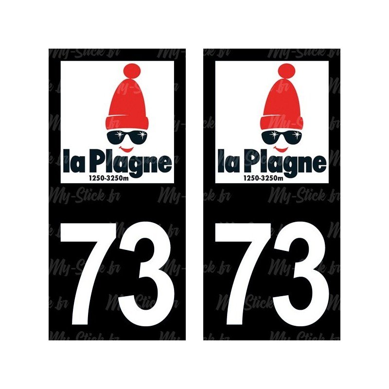 Blason La Plagne - Stickers plaque immatriculation 73