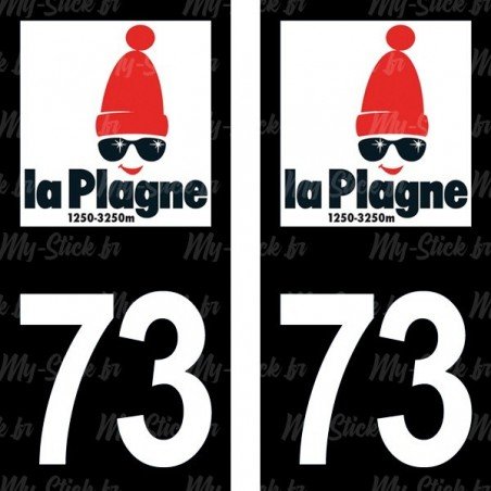 Blason La Plagne - Stickers plaque immatriculation 73