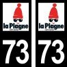 Blason La Plagne - Stickers plaque immatriculation 73