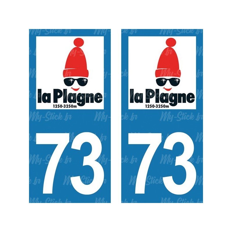 Blason La Plagne - Stickers plaque immatriculation 73