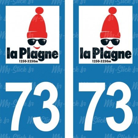 Blason La Plagne - Stickers plaque immatriculation 73