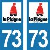 Blason La Plagne - Stickers plaque immatriculation 73