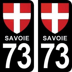 Blason Croix de Savoie - Stickers plaque immatriculation 73