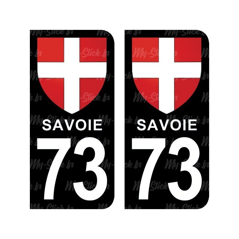 Blason Croix de Savoie - Stickers plaque immatriculation 73