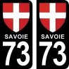 Blason Croix de Savoie - Stickers plaque immatriculation 73