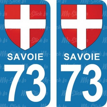 Blason Croix de Savoie - Stickers plaque immatriculation 73