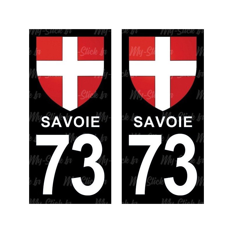 Blason Croix de Savoie - Stickers plaque immatriculation 73