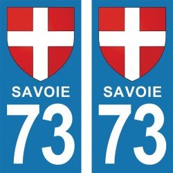 Blason Croix de Savoie - Stickers plaque immatriculation 73