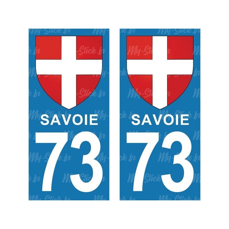 Blason Croix de Savoie - Stickers plaque immatriculation 73