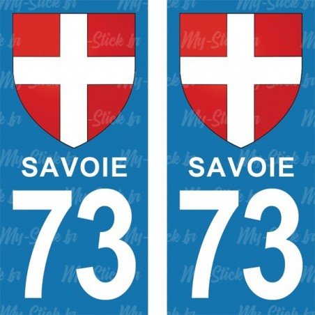 Blason Croix de Savoie - Stickers plaque immatriculation 73