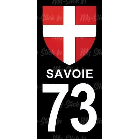 Blason Croix de Savoie - Stickers plaque immatriculation 73