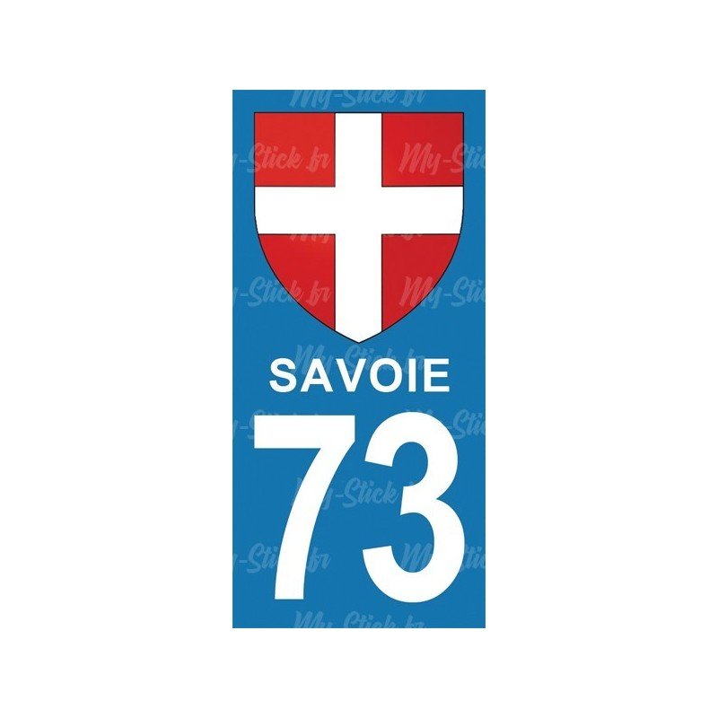 Blason Croix de Savoie - Stickers plaque immatriculation 73