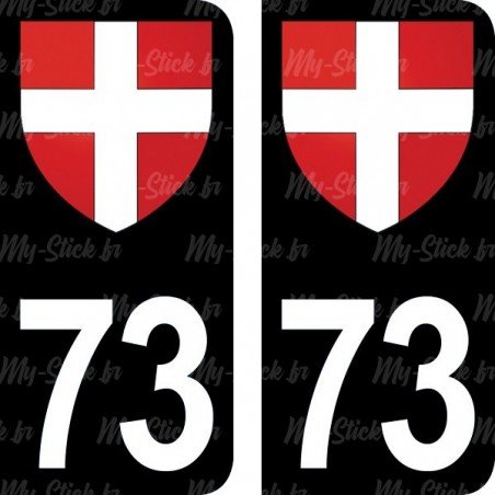 Blason Croix - Stickers plaque immatriculation 73