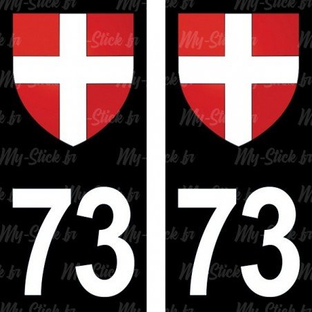 Blason Croix - Stickers plaque immatriculation 73