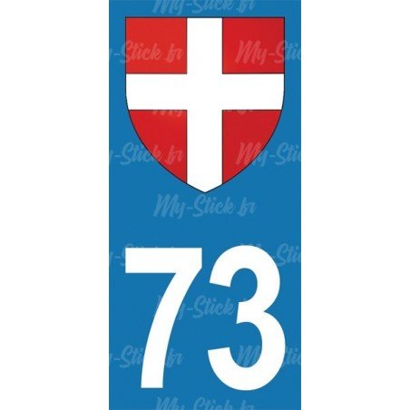 Blason Croix - Stickers plaque immatriculation 73