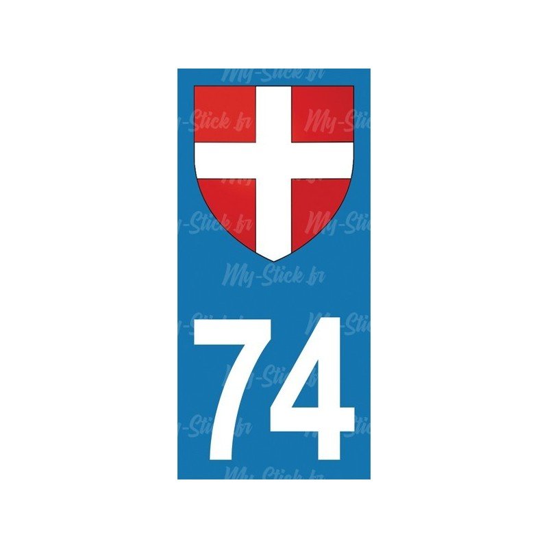 Blason Croix - Stickers plaque immatriculation 74