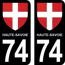 Blason Croix de Haute-Savoie - Stickers plaque immatriculation 74