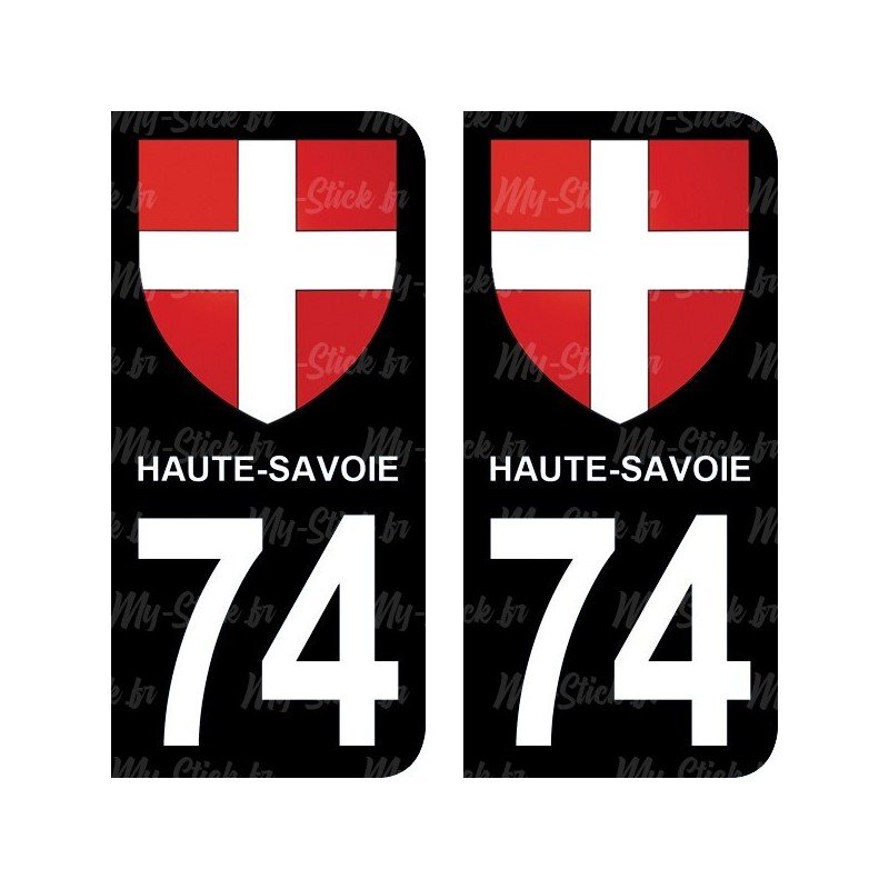 Blason Croix de Haute-Savoie - Stickers plaque immatriculation 74