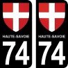 Blason Croix de Haute-Savoie - Stickers plaque immatriculation 74