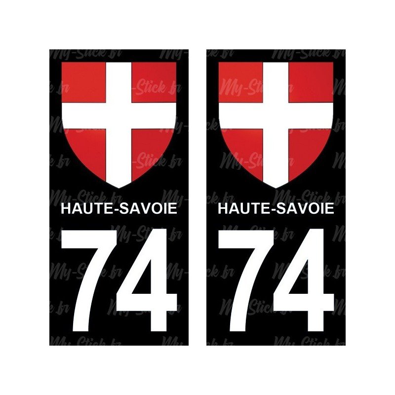 Blason Croix de Haute-Savoie - Stickers plaque immatriculation 74