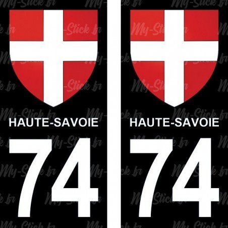 Blason Croix de Haute-Savoie - Stickers plaque immatriculation 74