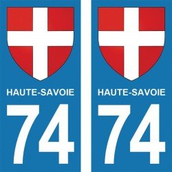 Blason Croix de Haute-Savoie - Stickers plaque immatriculation 74