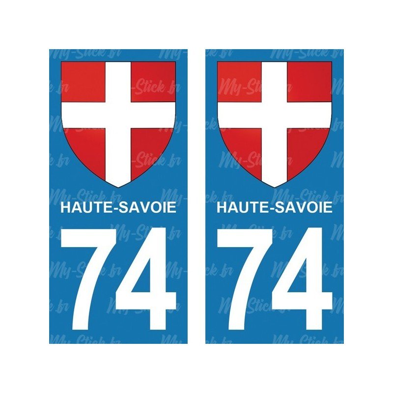 Blason Croix de Haute-Savoie - Stickers plaque immatriculation 74