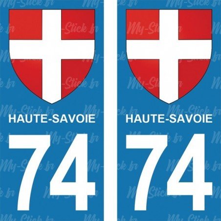 Blason Croix de Haute-Savoie - Stickers plaque immatriculation 74