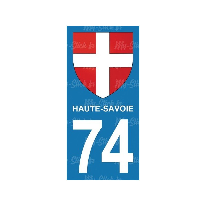 Blason Croix de Haute-Savoie - Stickers plaque immatriculation 74