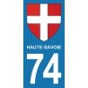 Blason Croix de Haute-Savoie - Stickers plaque immatriculation 74