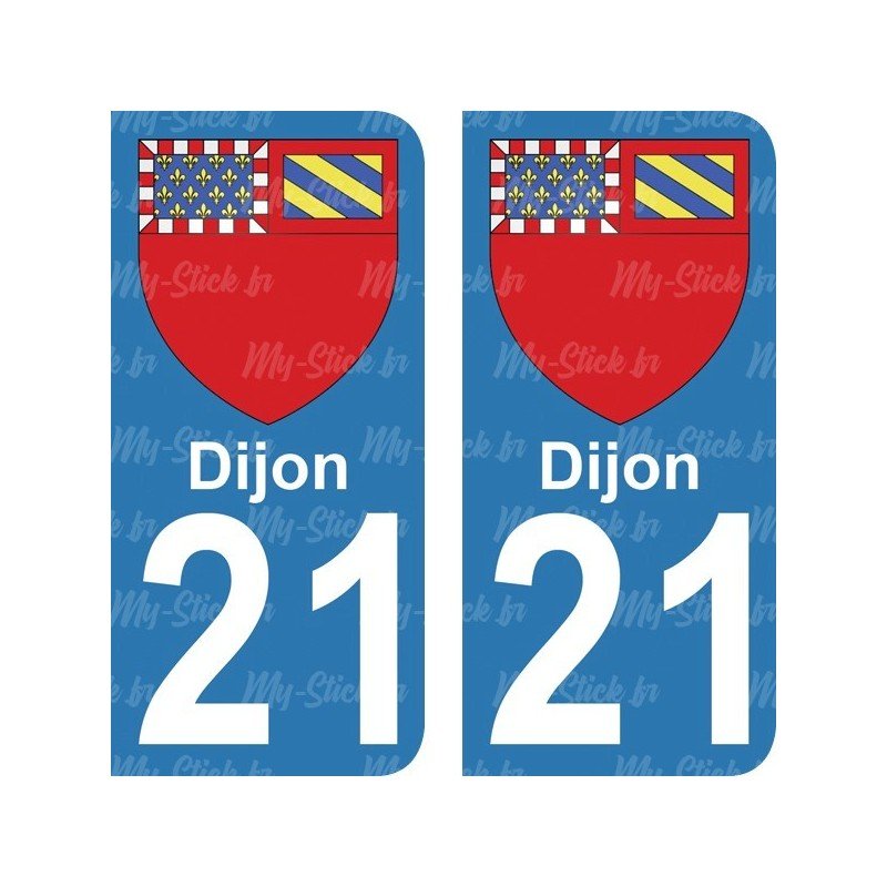 Blason Dijon - Stickers plaque immatriculation 21